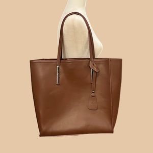 Vera Pelle Brown Italian Leather Large Tote Bag